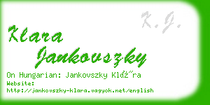 klara jankovszky business card